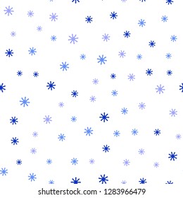 Dark Pink, Blue vector seamless layout with bright snowflakes. Glitter abstract illustration with crystals of ice. Pattern for design of fabric, wallpapers.