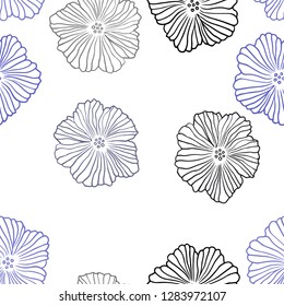 Dark Pink, Blue vector seamless abstract pattern with flowers. An elegant bright illustration with flowers. Texture for window blinds, curtains.