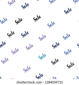 Dark Pink, Blue vector seamless pattern with sale signs. Colorful set of  percentage signs in simple style. Pattern for ads, posters, banners of sales.