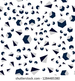 Dark Pink, Blue vector seamless, isometric backdrop with lines, rhombus. Illustration with set of colorful triangles, squares. Template for business cards, websites.