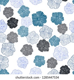 Dark Pink, Blue vector seamless doodle pattern with flowers. Creative illustration in blurred style with flowers. Design for wallpaper, fabric makers.