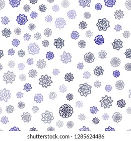 Dark Pink, Blue vector seamless layout with bright snowflakes. Modern geometrical abstract illustration with crystals of ice. Trendy design for wallpaper, fabric makers.
