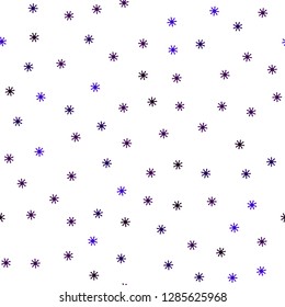 Dark Pink, Blue vector seamless cover with beautiful snowflakes. Glitter abstract illustration with crystals of ice. Template for business cards, websites.
