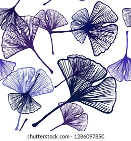 Dark Pink, Blue vector seamless natural artwork with leaves. Modern geometrical abstract illustration with leaves. Pattern for design of fabric, wallpapers.