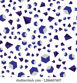 Dark Pink, Blue vector seamless, isometric background with triangles, cubes. Illustration with set of colorful triangles, squares. Template for business cards, websites.
