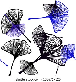 Dark Pink, Blue vector seamless doodle backdrop with leaves. Colorful illustration in doodle style with leaves. Design for textile, fabric, wallpapers.