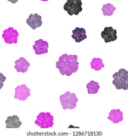 Dark Pink, Blue vector seamless elegant wallpaper with flowers. Creative illustration in blurred style with flowers. Pattern for design of fabric, wallpapers.