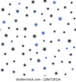 Dark Pink, Blue vector seamless pattern with christmas snowflakes. Glitter abstract illustration with crystals of ice. Template for business cards, websites.