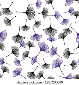 Dark Pink, Blue vector seamless doodle pattern with leaves. Colorful illustration in doodle style with leaves. Template for business cards, websites.