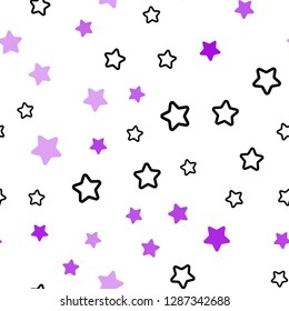 Dark Pink, Blue vector seamless texture with beautiful stars. Shining colored illustration with stars. Pattern for design of fabric, wallpapers.