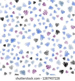 Dark Pink, Blue vector seamless texture with colored lines. Modern geometrical abstract illustration with Lines. The pattern for ad, booklets, leaflets.