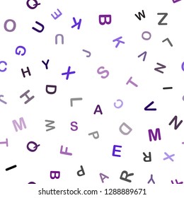 Dark Pink, Blue vector seamless texture with ABC characters. Shining illustration with ABC symbols on abstract template. Pattern for design of fabric, wallpapers.