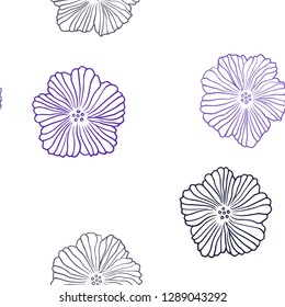 Dark Pink, Blue vector seamless abstract background with flowers. Brand new colored illustration with flowers. Pattern for design of fabric, wallpapers.
