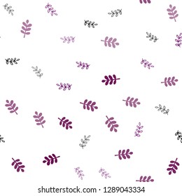 Dark Pink, Blue vector seamless abstract pattern with leaves. leaves on blurred abstract background with gradient. Pattern for trendy fabric, wallpapers.