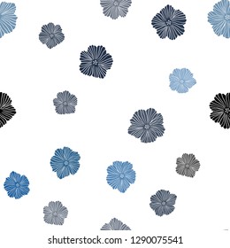 Dark Pink, Blue vector seamless doodle layout with flowers. Colorful illustration in doodle style with flowers. Pattern for design of fabric, wallpapers.
