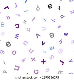 Dark Pink, Blue vector seamless layout with latin alphabet. Shining illustration with ABC symbols on abstract template. Design for wallpaper, fabric makers.
