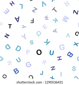 Dark Pink, Blue vector seamless template with isolated letters. Shining colorful illustration with isolated letters. Texture for window blinds, curtains.