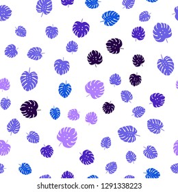 Dark Pink, Blue vector seamless abstract backdrop with leaves. Decorative illustration with doodles on abstract template. Design for wallpaper, fabric makers.
