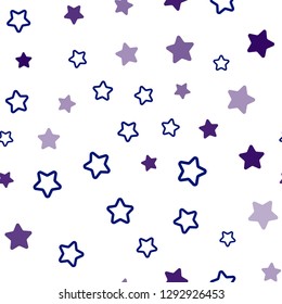 Dark Pink, Blue vector seamless template with sky stars. Blurred decorative design in simple style with stars. Design for wallpaper, fabric makers.