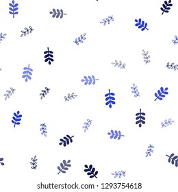 Dark Pink, Blue vector seamless doodle texture with leaves. Creative illustration in blurred style with leaves. Pattern for design of fabric, wallpapers.