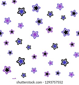 Dark Pink, Blue vector seamless texture with beautiful stars. Stars on blurred abstract background with gradient. Pattern for trendy fabric, wallpapers.