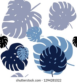 Dark Pink, Blue vector seamless doodle backdrop with leaves. Shining colored illustration with leaves in doodle style. Pattern for design of fabric, wallpapers.