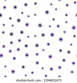 Dark Pink, Blue vector seamless cover with beautiful snowflakes. Colorful snowflakes with gradient on abstract background. Design for wallpaper, fabric makers.