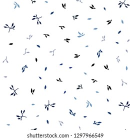 Dark Pink, Blue vector seamless abstract pattern with leaves. Colorful abstract illustration with leaves in doodle style. Pattern for trendy fabric, wallpapers.