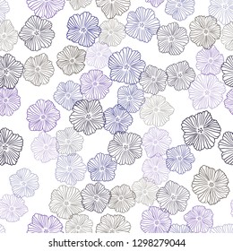 Dark Pink, Blue vector seamless doodle texture with flowers. Shining colored illustration with flowers. Texture for window blinds, curtains.