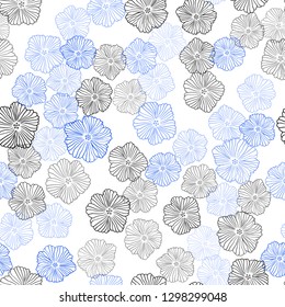 Dark Pink, Blue vector seamless elegant pattern with flowers. Colorful illustration in doodle style with flowers. Template for business cards, websites.