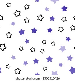 Dark Pink, Blue vector seamless layout with bright stars. Glitter abstract illustration with colored stars. Texture for window blinds, curtains.