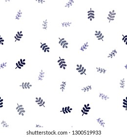 Dark Pink, Blue vector seamless doodle template with leaves. Sketchy doodles with leaves on blurred background. Design for textile, fabric, wallpapers.