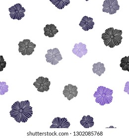 Dark Pink, Blue vector seamless elegant wallpaper with flowers. Colorful illustration with flowers in doodle style. Pattern for trendy fabric, wallpapers.