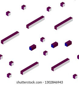Dark Pink, Blue vector seamless, isometric background with rectangles. Abstract gradient illustration with rectangles. Template for business cards, websites.