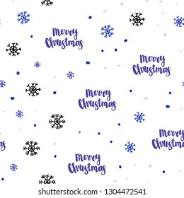 Dark Pink, Blue vector seamless background with xmas snowflakes. Shining colorful illustration with snow in christmas style. Design for textile, fabric, wallpapers.