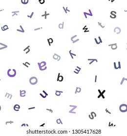 Dark Pink, Blue vector seamless backdrop with english symbols. Modern geometrical illustration with ABC english symbols. Texture for window blinds, curtains.