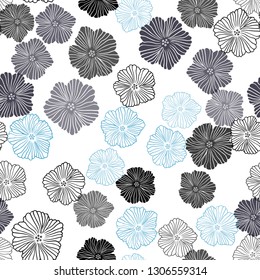 Dark Pink, Blue vector seamless natural background with flowers. Brand new colored illustration with flowers. Design for textile, fabric, wallpapers.