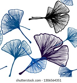 Dark Pink, Blue vector seamless natural pattern with leaves. Shining colored illustration with leaves in doodle style. Design for wallpaper, fabric makers.