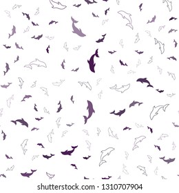 Dark Pink, Blue vector seamless texture with dolphins. Natural illustration with sea dolphins. Pattern for websites of animals.
