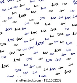 Dark Pink, Blue vector seamless texture with words LOVE YOU. Phrase LOVE YOU with colorful gradient in abstract style. Texture for window blinds, curtains.