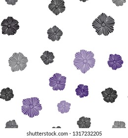 Dark Pink, Blue vector seamless doodle texture with flowers. Colorful illustration in doodle style with flowers. Template for business cards, websites.