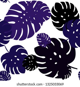 Dark Pink, Blue vector seamless abstract backdrop with leaves. Colorful abstract illustration with leaves in doodle style. Design for textile, fabric, wallpapers.