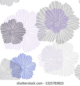 Dark Pink, Blue vector seamless doodle template with flowers. Colorful illustration in doodle style with flowers. Texture for window blinds, curtains.