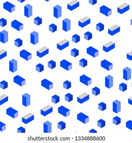 Dark Pink, Blue vector seamless, isometric background with rectangles. Abstract gradient illustration with rectangles. Design for textile, fabric, wallpapers.