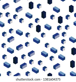 Dark Pink, Blue vector seamless, isometric background with rectangles. Illustration with set of colorful rectangles. Template for business cards, websites.