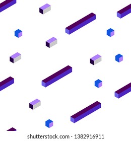 Dark Pink, Blue vector seamless, isometric template with rhombus. Rectangles on abstract background with colorful gradient. Template for business cards, websites.