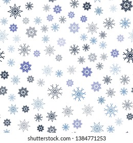 Dark Pink, Blue vector seamless pattern with christmas snowflakes. Glitter abstract illustration with crystals of ice. Pattern for trendy fabric, wallpapers.