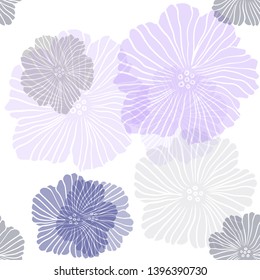 Dark Pink, Blue vector seamless natural artwork with flowers. Creative illustration in blurred style with flowers. Design for textile, fabric, wallpapers.