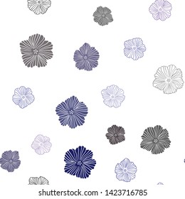 Dark Pink, Blue vector seamless doodle backdrop with flowers. Modern abstract illustration with flowers. Design for wallpaper, fabric makers.