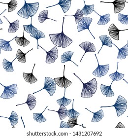 Dark Pink, Blue vector seamless doodle pattern with leaves. Blurred decorative design in Indian style with leaves. Design for wallpaper, fabric makers.